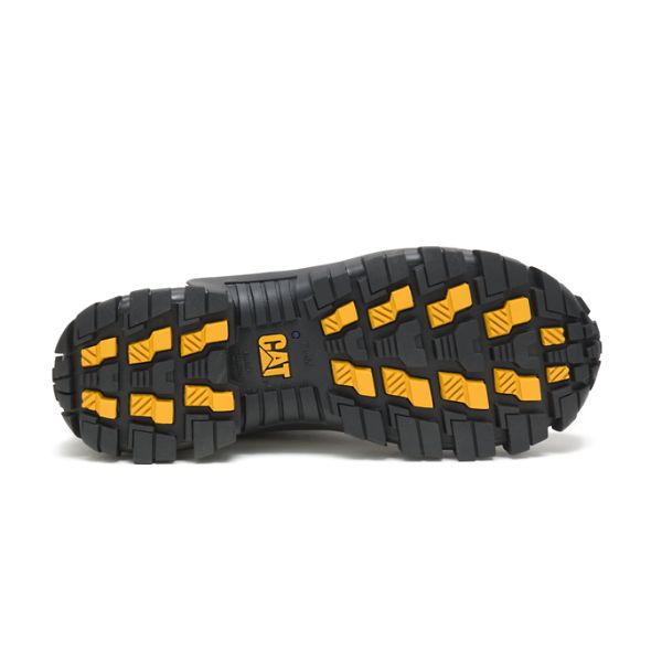 Black / White Men's Caterpillar Invader Steel Safety Shoes | US-067324ZMW