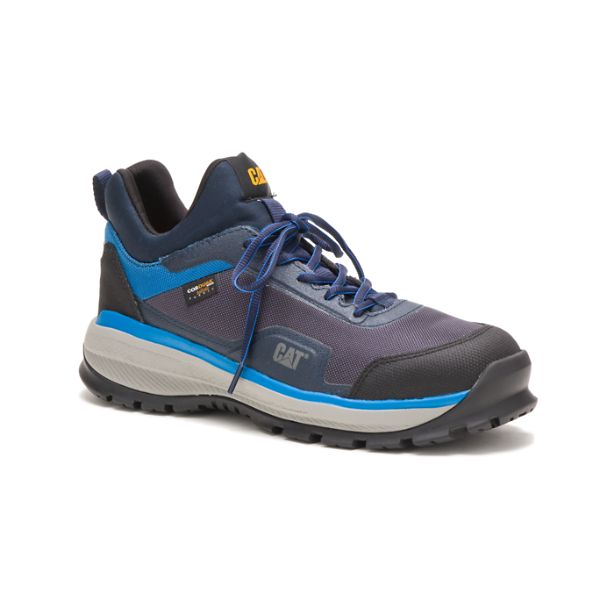 Blue / White Men's Caterpillar Engage Alloy Safety Shoes | US-856792UDK