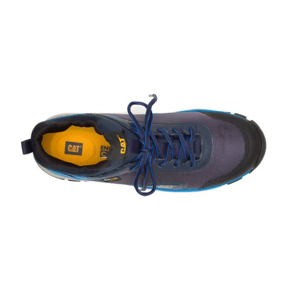 Blue / White Men's Caterpillar Engage Alloy Safety Shoes | US-856792UDK