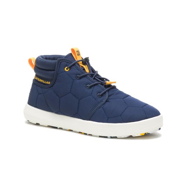 Blue / White Women's Caterpillar CODE Scout Mid Sneakers | US-731240QHO