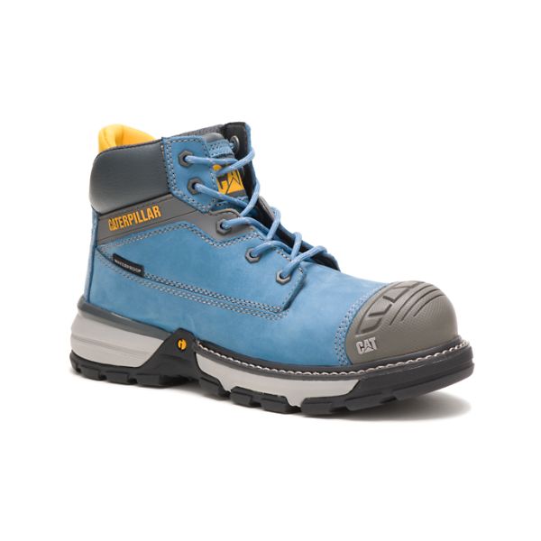 Blue Women's Caterpillar Excavator Superlite Carbon Composite Waterproof Boots | US-846931HWN