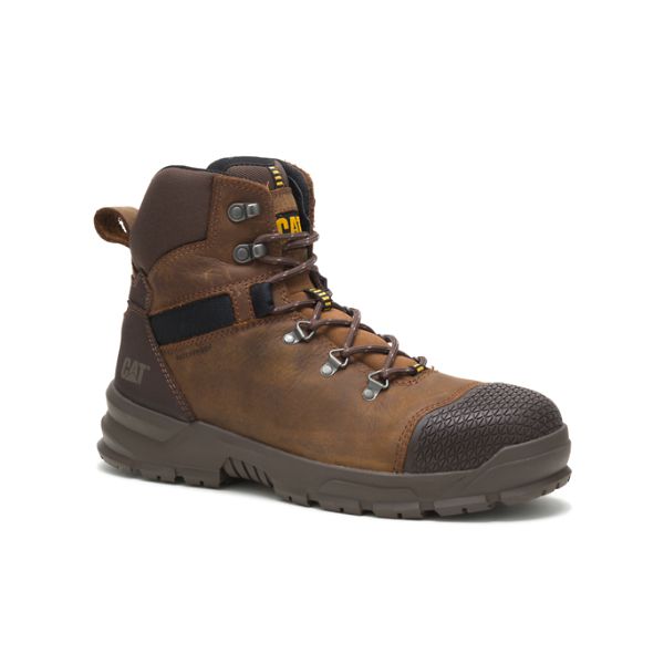 Brown Men's Caterpillar Accomplice X Waterproof Steel Safety Boots | US-893024WRF