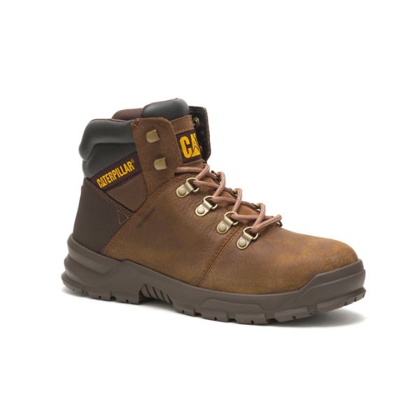 Brown Men's Caterpillar Charge Waterproof Alloy Safety Boots | US-831604OAH