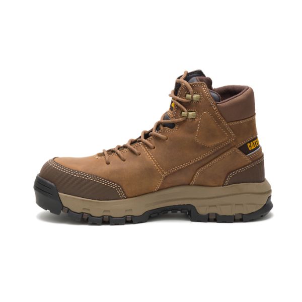 Brown Men's Caterpillar Device Composite Waterproof Boots | US-521980JMS