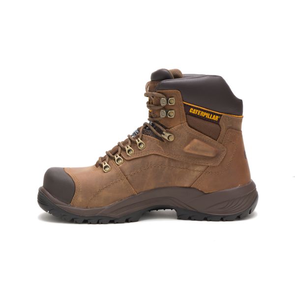 Brown Men's Caterpillar Diagnostic Hi Waterproof Thinsulate Steel Safety Boots | US-367952JKU