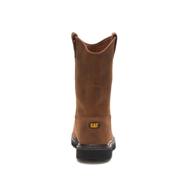 Brown Men's Caterpillar Edgework Steel Pull-Ons Boots | US-215308GRB