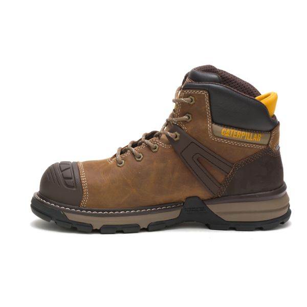 Brown Men's Caterpillar Excavator Superlite Carbon Composite Waterproof Boots | US-126879UYF