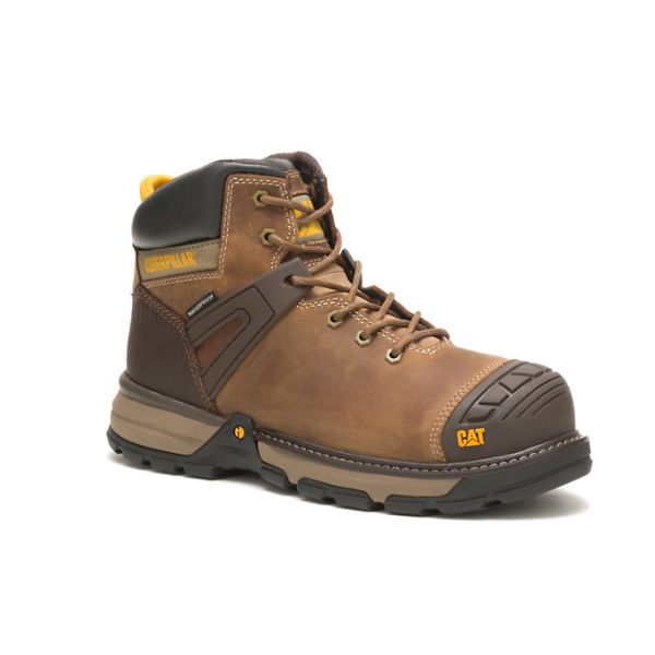 Brown Men's Caterpillar Excavator Superlite Waterproof Soft Soft Toe Boots | US-304687QOS