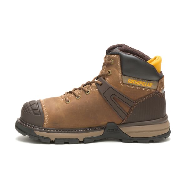 Brown Men's Caterpillar Excavator Superlite Waterproof Soft Soft Toe Boots | US-304687QOS