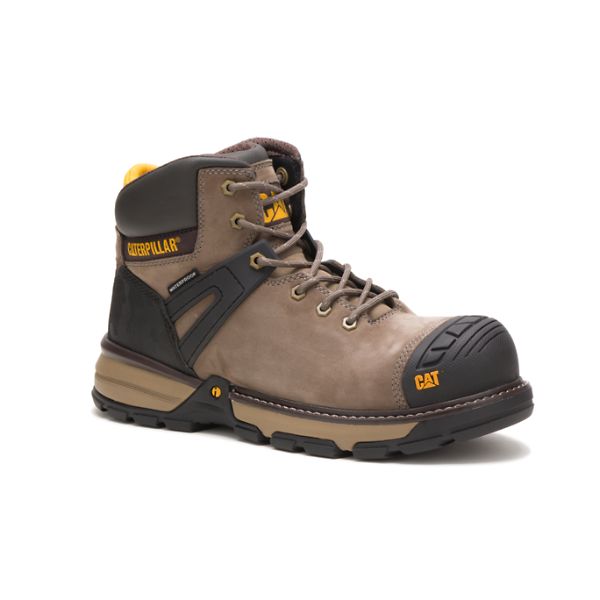 Brown Men's Caterpillar Excavator Superlite Carbon Composite Waterproof Boots | US-486193BOU