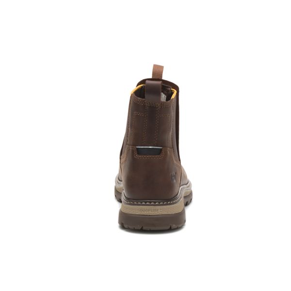 Brown Men's Caterpillar Fairbanks Chelsea Pull-Ons Boots | US-017945TBL