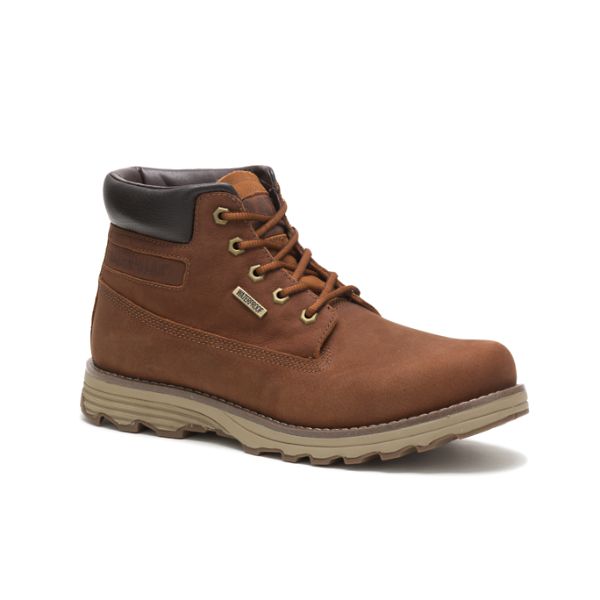 Brown Men's Caterpillar Founder Waterproof Thinsulate Boots | US-164358HAN