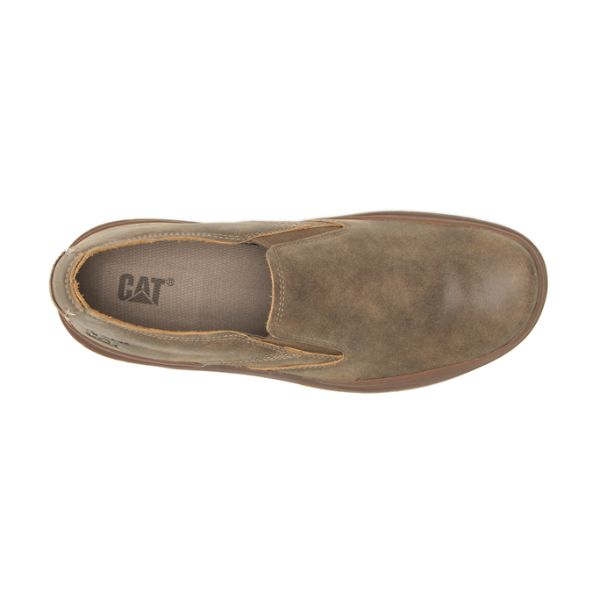 Brown Men's Caterpillar Fused Slip On Soft Toe Shoes | US-206358JPG