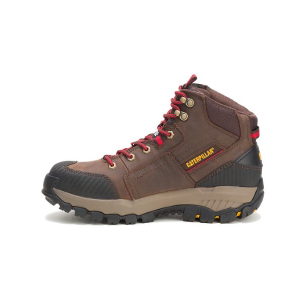 Brown Men's Caterpillar Navigator Mid Steel Waterproof Boots | US-027653TXW