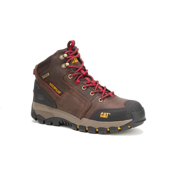 Brown Men's Caterpillar Navigator Waterproof Boots | US-641207FHS