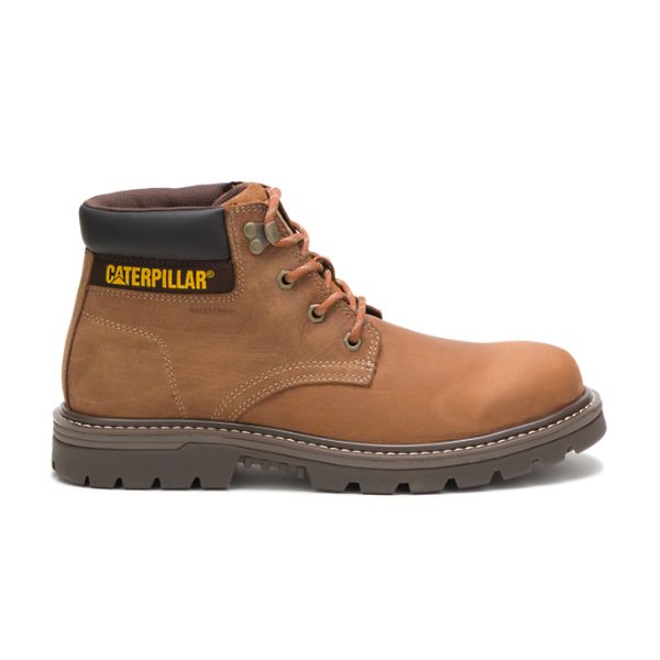 Brown Men\'s Caterpillar Outbase Waterproof Soft Toe Boots | US-236084ZDT