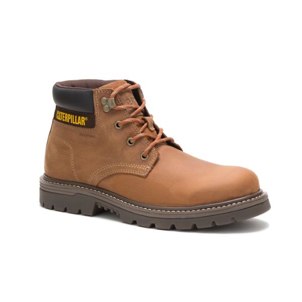 Brown Men's Caterpillar Outbase Waterproof Boots | US-394205BLO