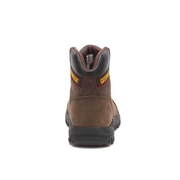 Brown Men's Caterpillar Outline Soft Toe Boots | US-014895RJV