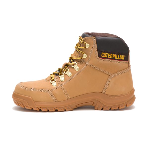 Brown Men's Caterpillar Outline Steel Safety Boots | US-534198SPG