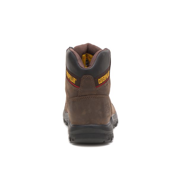 Brown Men's Caterpillar Outline Steel Safety Boots | US-687549JGZ