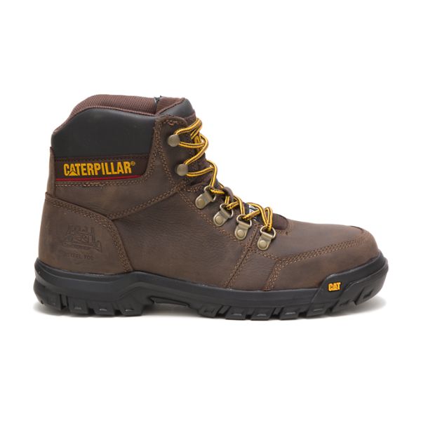 Brown Men\'s Caterpillar Outline Steel Safety Boots | US-687549JGZ