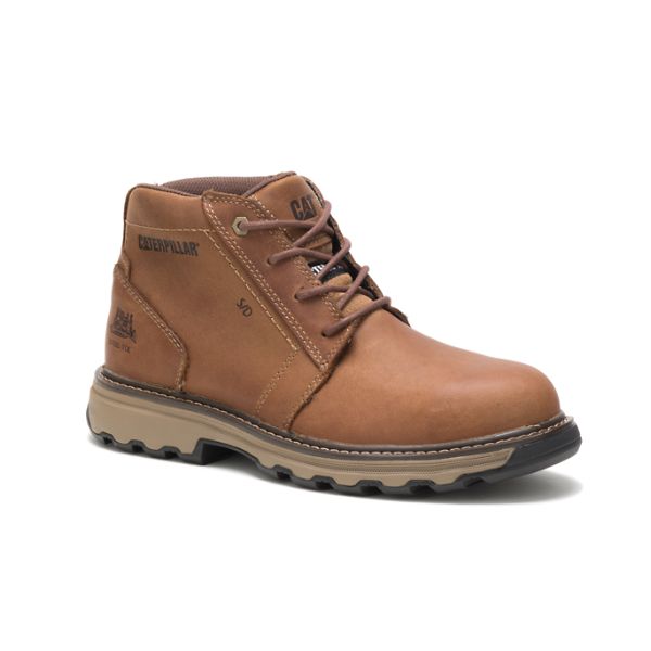 Brown Men's Caterpillar Parker Steel Safety Boots | US-926430UPE