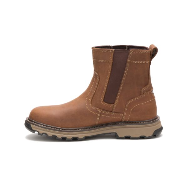 Brown Men's Caterpillar Pelton Pull-Ons Boots | US-397581GPO