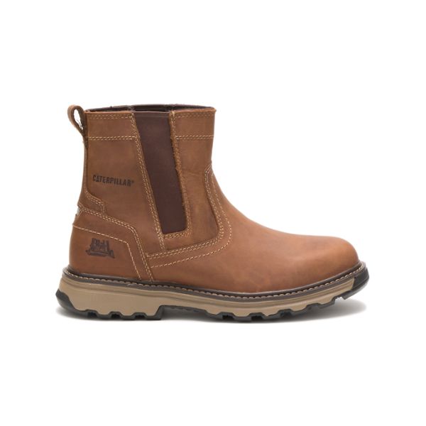 Brown Men\'s Caterpillar Pelton Pull-Ons Boots | US-397581GPO