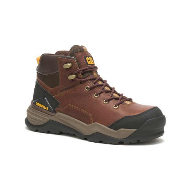 Brown Men's Caterpillar Provoke Mid Alloy Waterproof Boots | US-658371WBK