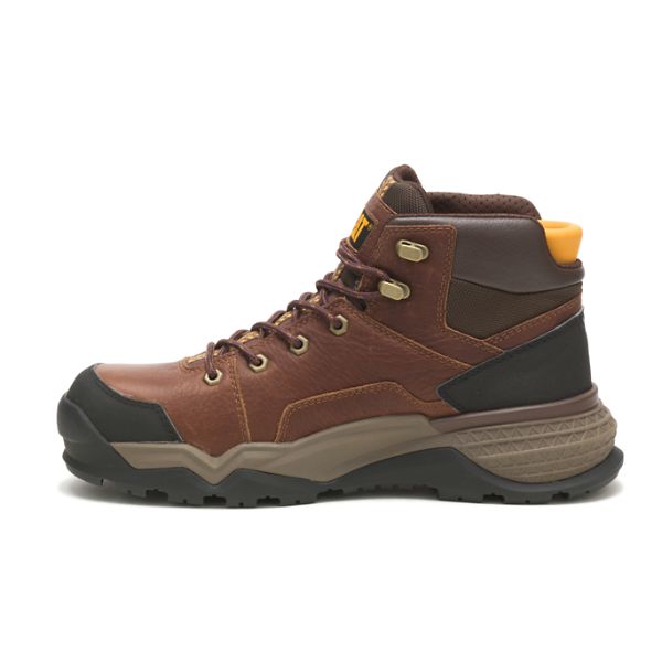 Brown Men's Caterpillar Provoke Mid Alloy Waterproof Boots | US-658371WBK