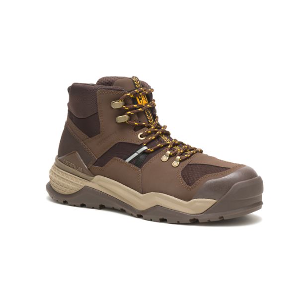 Brown Men's Caterpillar Provoke Mid Alloy Waterproof Boots | US-876059OMB