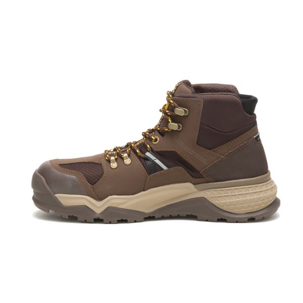 Brown Men's Caterpillar Provoke Mid Alloy Waterproof Boots | US-876059OMB