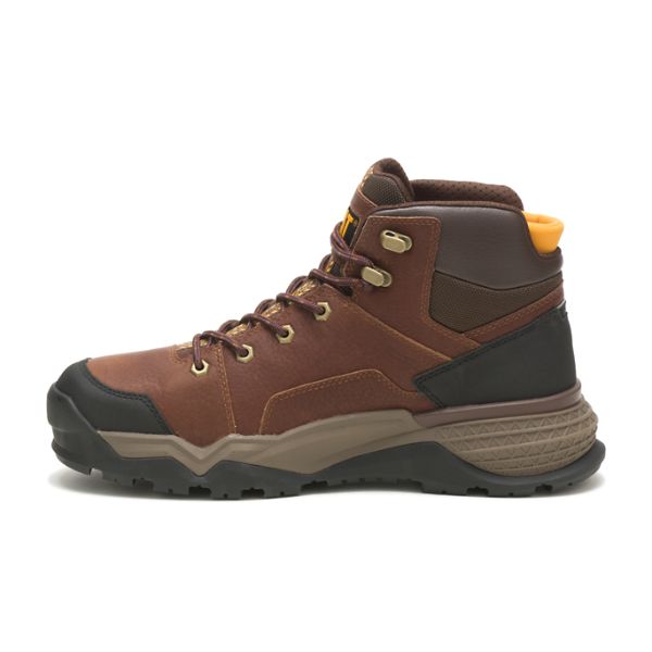 Brown Men's Caterpillar Provoke Mid Waterproof Boots | US-981250MRQ