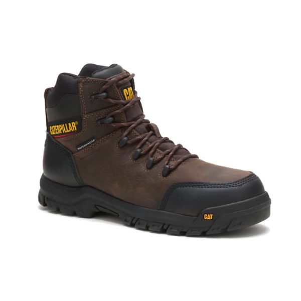 Brown Men's Caterpillar Resorption Composite Waterproof Boots | US-376420VGO