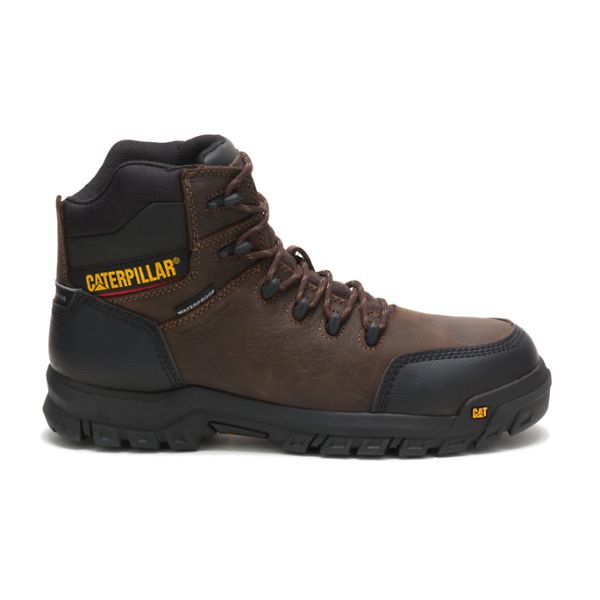 Brown Men\'s Caterpillar Resorption Composite Waterproof Boots | US-376420VGO