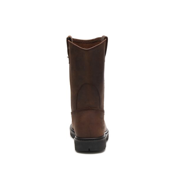 Brown Men's Caterpillar Revolver Steel Pull-Ons Boots | US-015264LWC