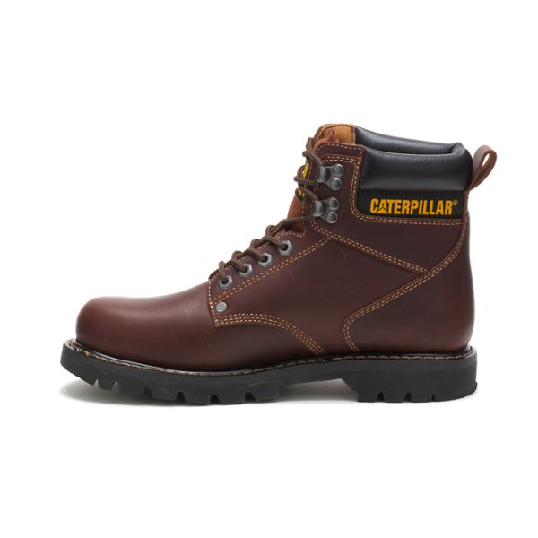 Brown Men's Caterpillar Second Shift Soft Toe Boots | US-976501TAF