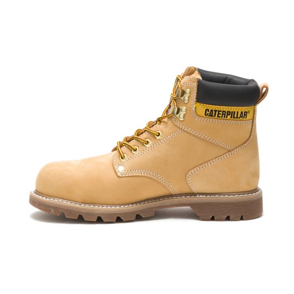 Brown Men's Caterpillar Second Shift Steel Safety Boots | US-840962LHR