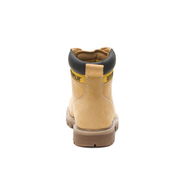 Brown Men's Caterpillar Second Shift Steel Safety Boots | US-840962LHR