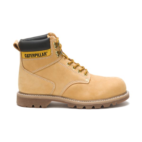 Brown Men\'s Caterpillar Second Shift Steel Safety Boots | US-840962LHR