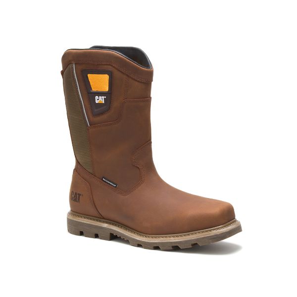 Brown Men's Caterpillar Stillwell Steel Waterproof Boots | US-827150MOX