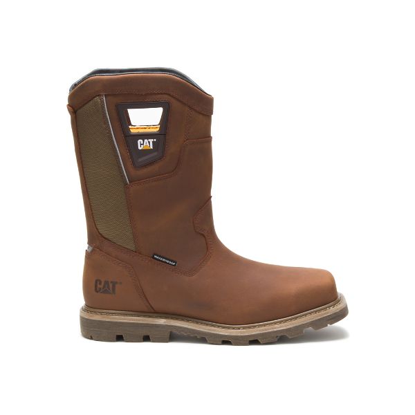 Brown Men\'s Caterpillar Stillwell Steel Waterproof Boots | US-827150MOX