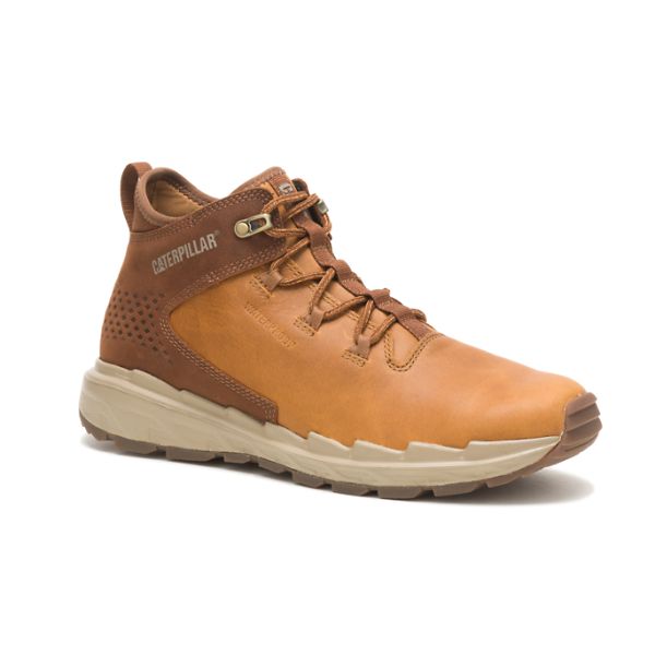 Brown Men's Caterpillar Stratify Waterproof Soft Toe Boots | US-189204NAM