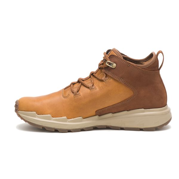 Brown Men's Caterpillar Stratify Waterproof Soft Toe Boots | US-189204NAM