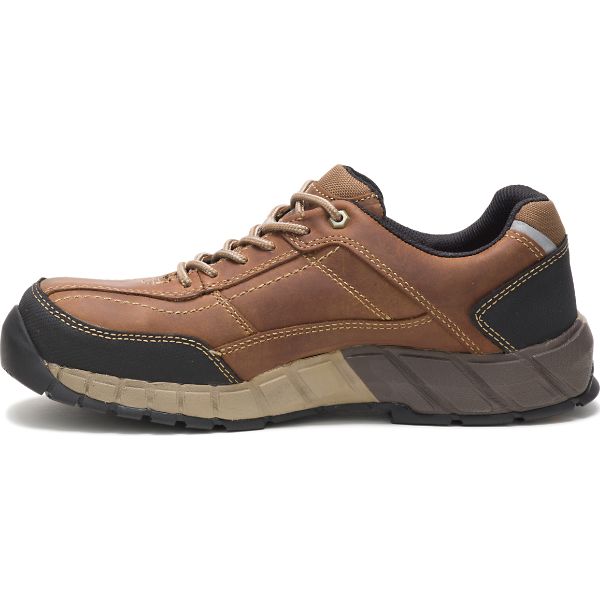 Brown Men's Caterpillar Streamline Leather Composite Safety Shoes | US-453910FKL