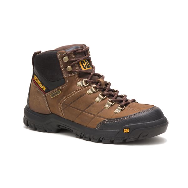 Brown Men's Caterpillar Threshold Waterproof Boots | US-814726FYX