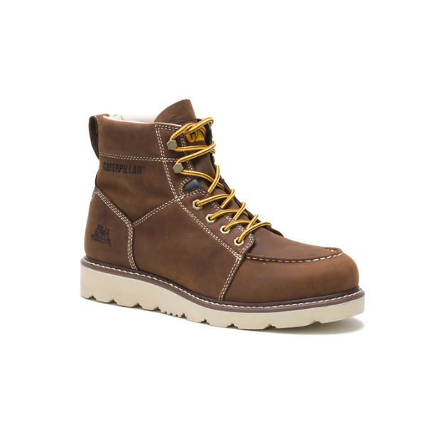 Brown Men's Caterpillar Tradesman Soft Toe Boots | US-065418NIR