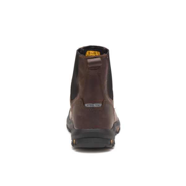 Brown Men's Caterpillar Wheelbase Steel Safety Boots | US-495082TCD