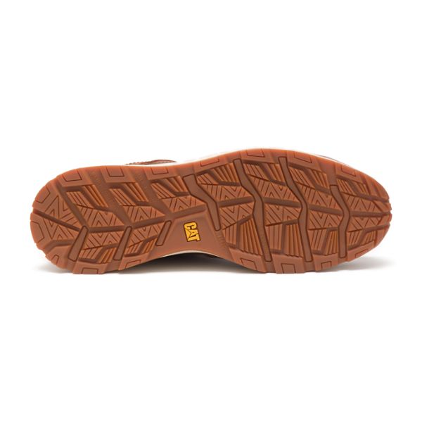 Brown Men's Caterpillar Woodward SD Steel Safety Shoes | US-650187UPA