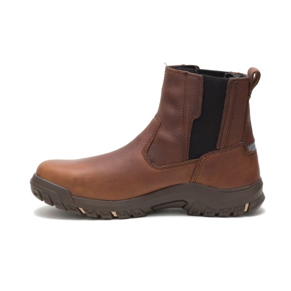 Brown Women's Caterpillar Abbey Steel Pull-Ons Boots | US-418925SZY